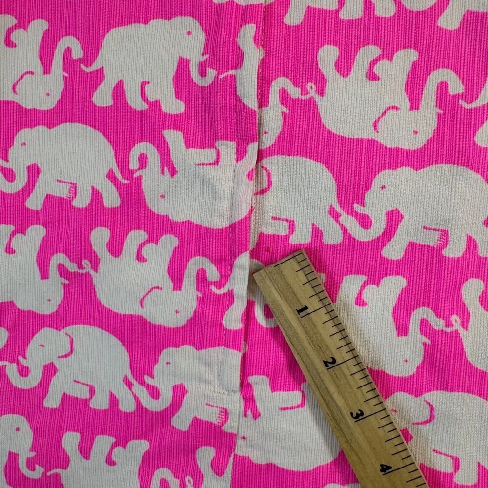 Lilly Pulitzer Dress Girls 8 Pink Tusk in Sun Elephant Lace Shift Hem Bow Preppy